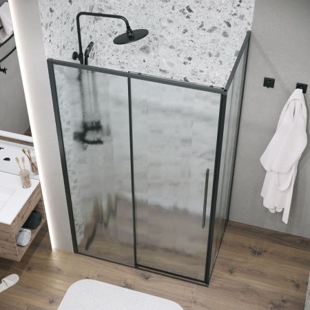Душевой уголок Grossman Galaxy 120.K33.01.1390.21.02 130х90 стекло текстурное профиль черный без поддона