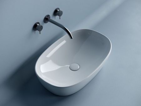 Раковина из сантехнического фарфора Ceramica Nova ELEMENT CN5039 60х40 накладная цвет белый без отверстий под смеситель