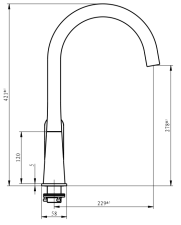 Смеситель для кухни Savol SK-H6004 на мойку хром