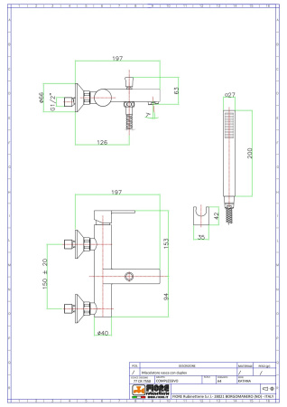 Смеситель Fiore Katana 77CR7550 настенный хром