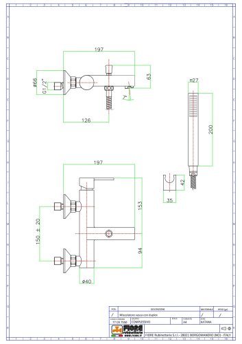 Смеситель Fiore Katana 77CR7550 настенный хром - фото 2