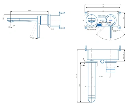 Смеситель для раковины Arrow N12RM6071CP настенный хром