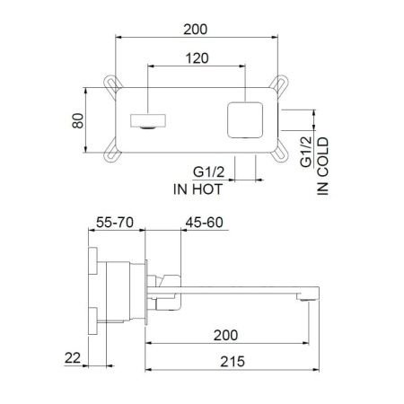 Смеситель для раковины Webert OX830606741 настенный белый/сталь