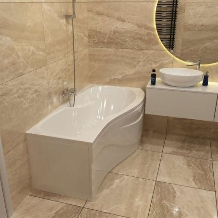 Ванна акриловая Timo VINO VINO1590R-KTVINO15-SPV1505-FPVINO15R 150х90 пристенная асимметричная с каркасом