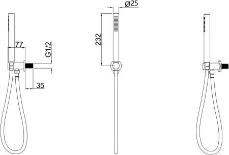 Душевой гарнитур Allen Brau Priority 5.31019-00 настенный хром