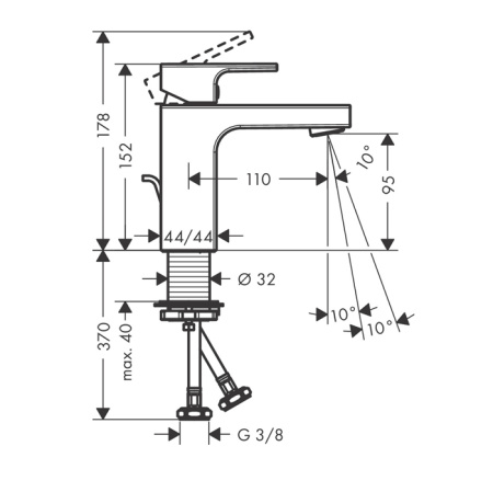 Смеситель Hansgrohe Vernis Shape 71594670 на раковину черный