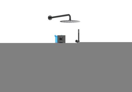 Душевая система Aquatek ОБЕРОН AQ1272MB встраиваемая в стену цвет черный