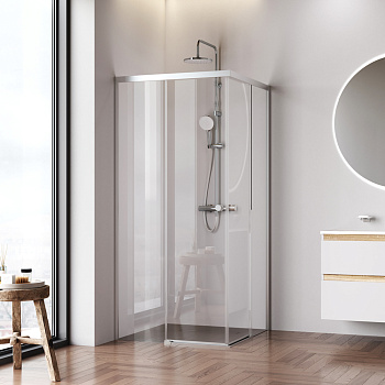 Душевой уголок Am.Pm X-joy W94G-403-9090-МТ1К 89х89 стекло прозрачное профиль хром матовый без поддона