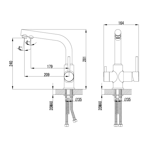 Смеситель для кухни LeMark Comfort LM3061C на мойку хром - фото 3