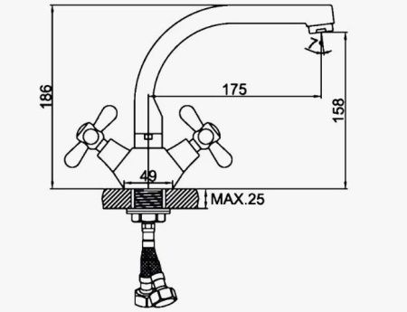 Смеситель для кухни D-Lin D156819-P на мойку хром