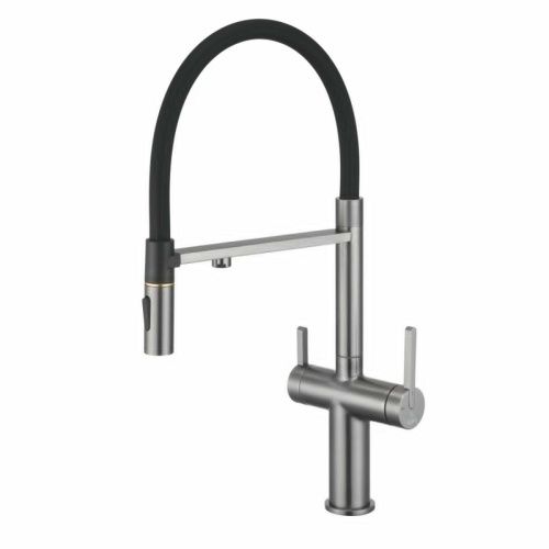Смеситель для кухни Rose R458T на мойку оружейная сталь