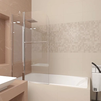 Душевая шторка на ванну Veconi Palau PL81-90-01-19C1 90х150 стекло прозрачное профиль хром глянцевый ориентация универсальная