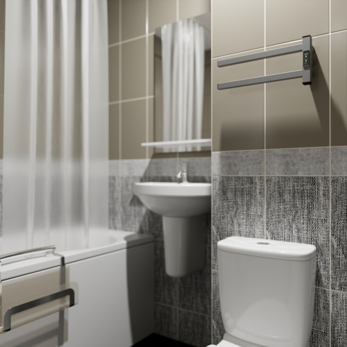 Полотенцесушитель Маргроид Cook профильный Cook-1840-1081-7024R 41х20 электрический графитовый серый - фото 2