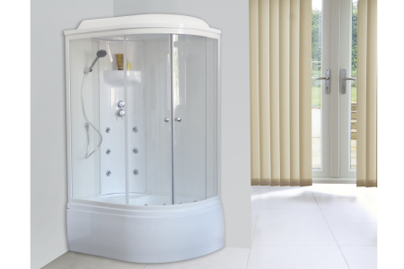 Душевая кабина Royal Bath ВК RB8120BK3-WT-L 120х80 асимметричная с крышей ориентация левая