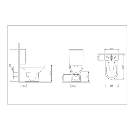 Унитаз напольный с бачком Am.Pm Spirit V2.0 C708600SC белый глянцевый с сиденьем микролифт душевой смыв