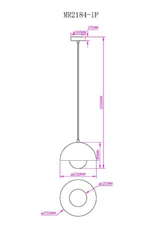 Светильник подвесной Myfar DOROTHY (ДОРОТХЫ) MR2184-1P