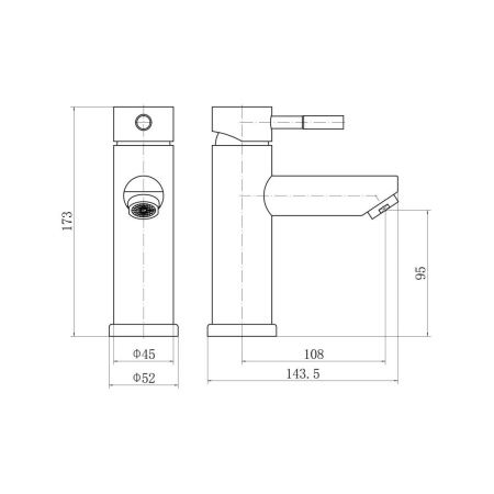 Смеситель Fashun A58101A-7 на раковину черный
