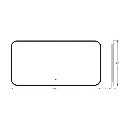Зеркало с подсветкой Defesto AURA DF 2965RH 100х50 подвесное