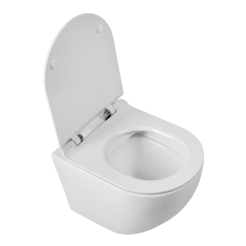 Чаша унитаза подвесная BelBagno SFERA-R BB046CHR цвет белый без сиденья безободковая каскадный смыв - фото 2