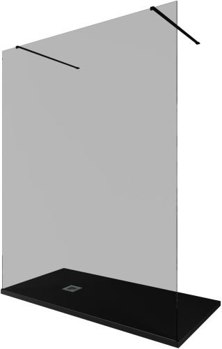 Душевая перегородка Allen Brau Infinity 3.21058.BBA.T 160х200 стекло тонированное профиль черный - фото 2