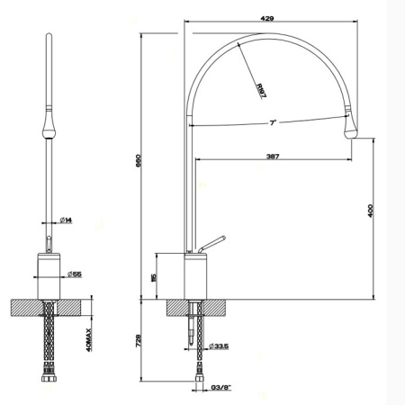 Смеситель Gessi Goccia 33606#031 на раковину хром