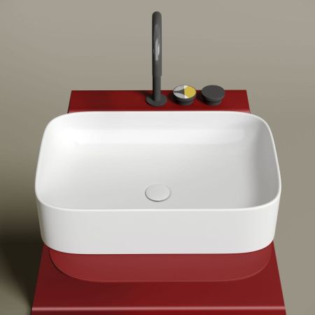 Раковина из сантехнического фарфора Ceramica Nova ELEMENT CN6053MW 60х40 накладная цвет белый без отверстий под смеситель