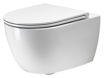 Чаша унитаза подвесная Simas TR 18 bia цвет белый глянцевый без сиденья безободковая каскадный смыв