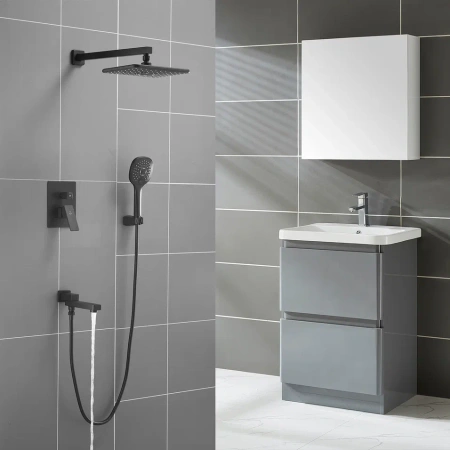 Душевая система Rose R2835H встраиваемая в стену цвет черный