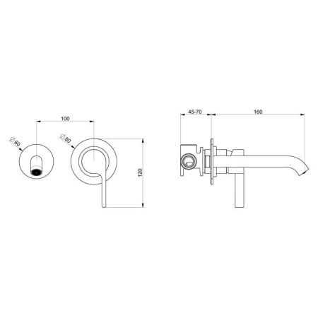Смеситель для раковины Webert DoReMi DR830606015 встраиваемый в стену хром