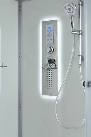 Душевая кабина AvaCan D D5080LED 80х80 четверть круга с крышей ориентация универсальная