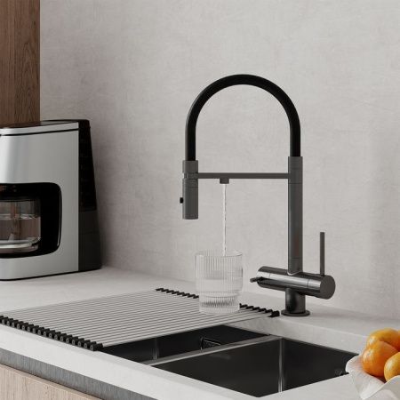 Смеситель для кухни IDDIS Ace ACEGMFFi05 на столешницу графит