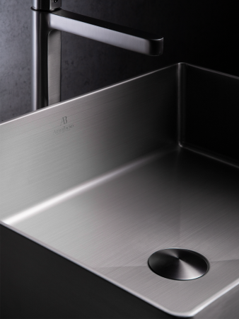 Раковина из нержавеющей стали AltroBagno Accordo AltroBagnoAccordo001010MtGr 50х40 накладная цвет оружейная сталь