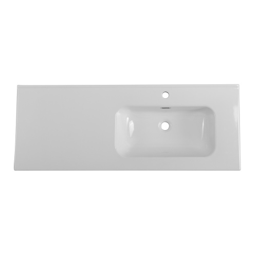 Раковина керамическая BelBagno BB1200ETL-R 121х47 накладная цвет белый глянцевый - фото 3