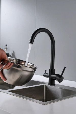 Смеситель для кухни Shevanik S128H на мойку черный