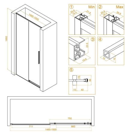 Душевая дверь RGW Stilvoll 32321215-11 150х195 стекло прозрачное профиль хром