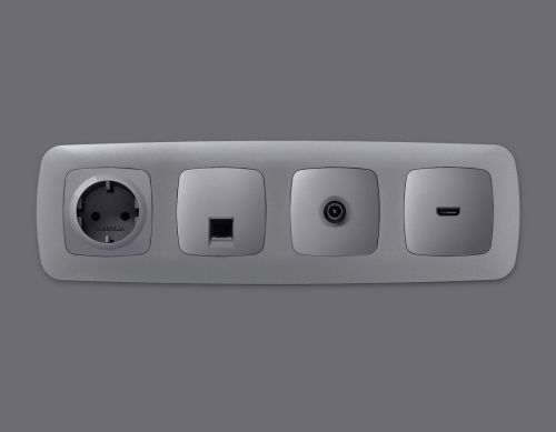 Комплект механизма компьютерной розетки Ambrella Volt MO512005 - фото 2