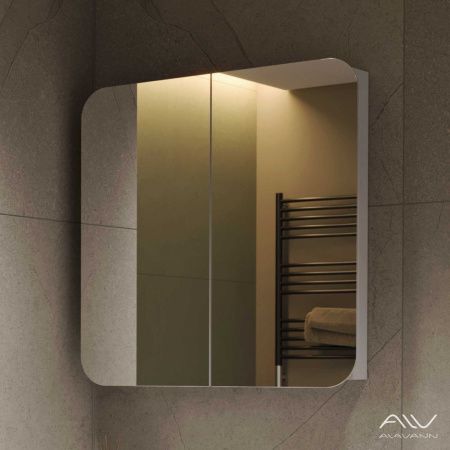 Зеркало-шкаф Alavann Cosmetic ALV0727001 80х15х80 подвесной цвет белый