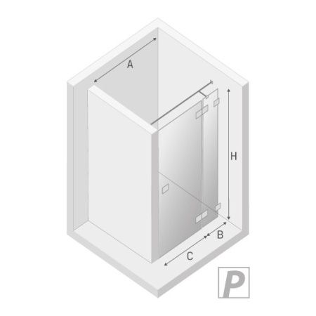 Душевая дверь New Trendy EVENTA PLUS R EXK-4451 80х200 стекло прозрачное профиль хром