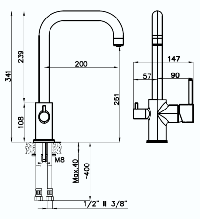 Смеситель для кухни Rivelato 9025200 cromo на мойку хром
