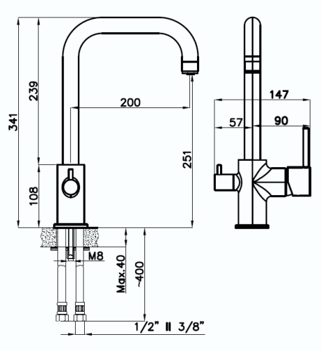 Смеситель для кухни Rivelato 9025203 topazio cromo на мойку хром/бежевый - фото 3