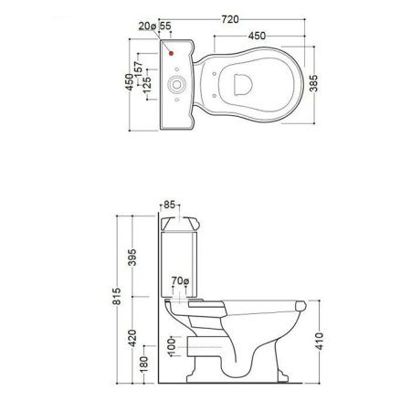 Чаша унитаза напольная Kerasan Retro 101301 цвет белый без бачка без сиденья душевой смыв