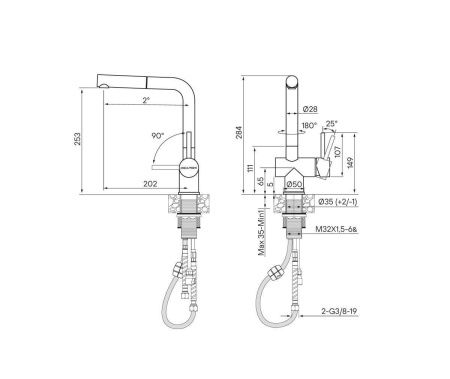 Смеситель для кухни Paulmark DOSSE Do214418-GM на мойку вороненая сталь