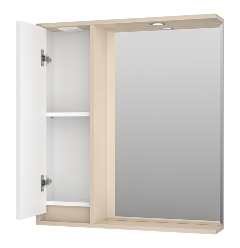 Зеркало-шкаф Brevita Balaton BAL-04075-03-01Л 73х14х80 подвесной цвет белый/бежевый - фото 4 Зеркало-шкаф Brevita Balaton BAL-04075-03-01Л 73х14х80 подвесной цвет белый/бежевый - фото 4