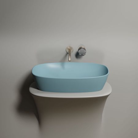 Раковина из сантехнического фарфора Ceramica Nova ELEMENT CN6049MLG 60х40 накладная цвет зеленый без отверстий под смеситель