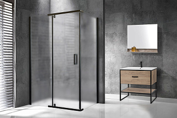 Душевой уголок Royal Bath HPVD RB9140HPVD-C-BL 140х90 стекло матовое профиль черный без поддона Душевой уголок Royal Bath HPVD RB9140HPVD-C-BL 140х90 стекло матовое профиль черный без поддона