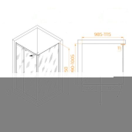Душевой уголок RGW Passage 41083200-014 100х100 стекло прозрачное профиль черный без поддона