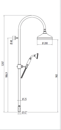 Душевая стойка Gattoni Programma doccia 4295/PDC0 настенная хром