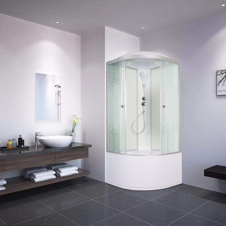 Душевая кабина AvaCan L980 80х80 четверть круга с крышей ориентация универсальная