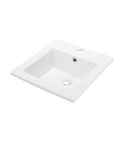 Раковина из сантехнического фарфора Orange B03-410w 40х40 встраиваемая цвет белый