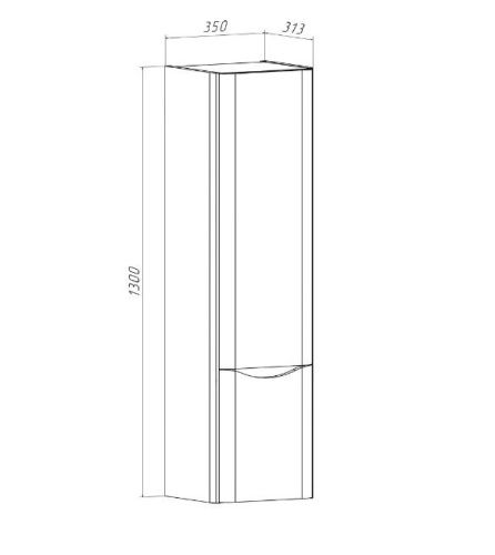 Шкаф-пенал RUNO Тоскана 00-00001420 35х21х131 подвесной цвет коричневый - фото 3